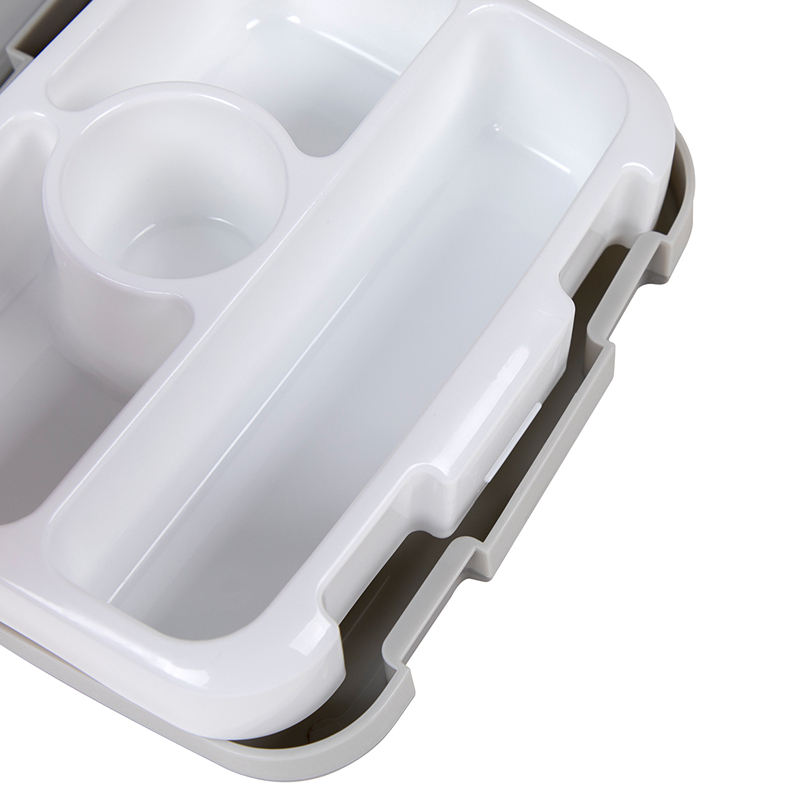 Dziecięce plastikowe 4-komorowe pudełko na lunch bento z zestawem sztućców
