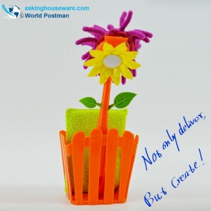 Akbrand Zestaw do czyszczenia kuchni - miotełka i wiaderko z przyssawkami i gąbką do czyszczenia