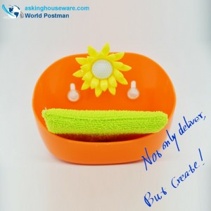 Akbrand Zestaw gąbek do czyszczenia kuchni i wiader do przechowywania z przyssawkami