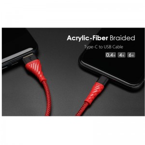 Kabel USB C 3.0, kabel USB typu C Szybkie ładowanie Kabel USB do telefonu komórkowego do Samsung Galaxy S8, S9 Plus, Note 8, LG v20, G6, G5, v30, Google Pixel 2 XL, Nexus 6-3 Pack czerwony
