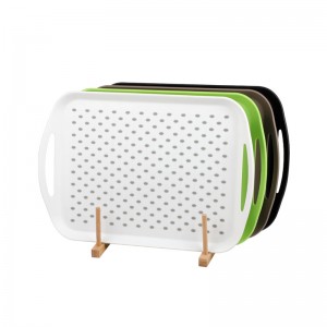 PP Plastikowa prostokątna czarna taca do serwowania fast foodów