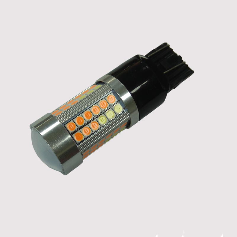 Wbudowana super canbus bezbłędna prawdziwa 21 / 5W 3030SMD Dwukolorowa wnęka przełączająca 15d 1157 7443 3157 LED DRL i kierunkowskazy