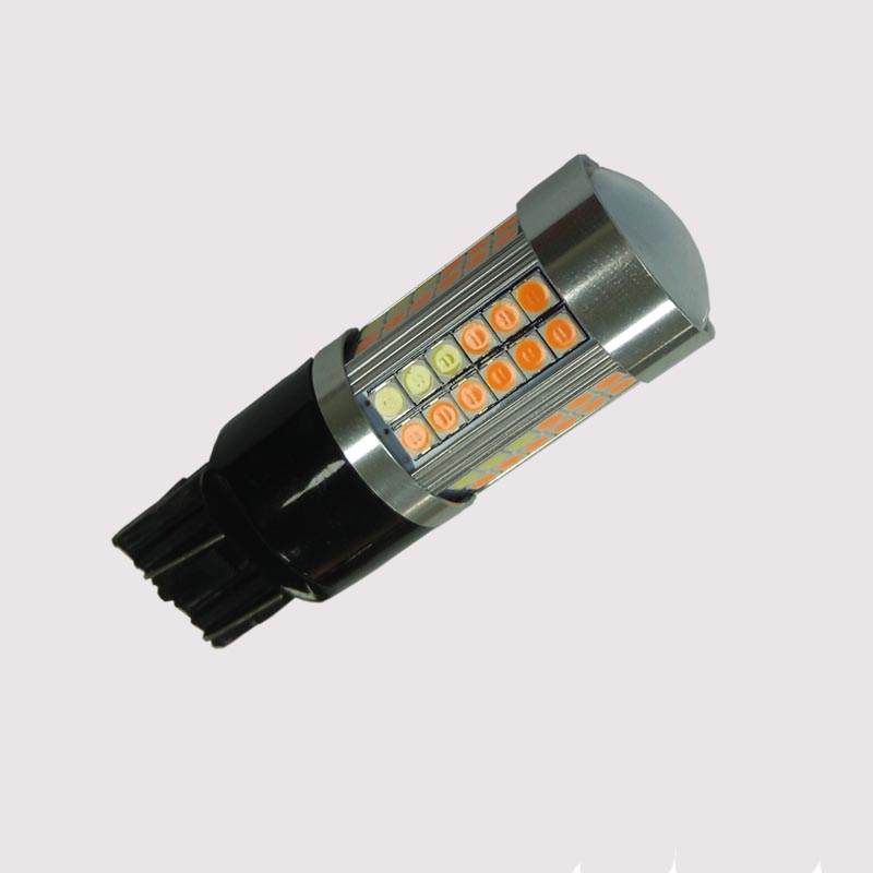 Wbudowana super canbus bezbłędna prawdziwa 21 / 5W 3030SMD Dwukolorowa wnęka przełączająca 15d 1157 7443 3157 LED DRL i kierunkowskazy