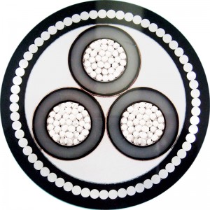 Średniego napięcia 11KV 3 rdzeniowy kabel pancerny / PVC Swa Kabel elektryczny Drut stalowy