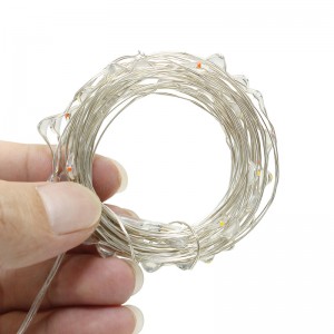 5M 3M 2M 1M LED Miedź Srebrny drut sznurkowy Światła Wróżka Girlanda na nowy rok Dekoracja ślubna w domu na Boże Narodzenie Bateria