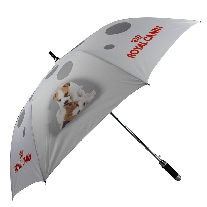 Nadruk dla szczeniąt Aluminiowy wałek Tkanina Pongee Automatycznie otwarty Parasol golfowy
