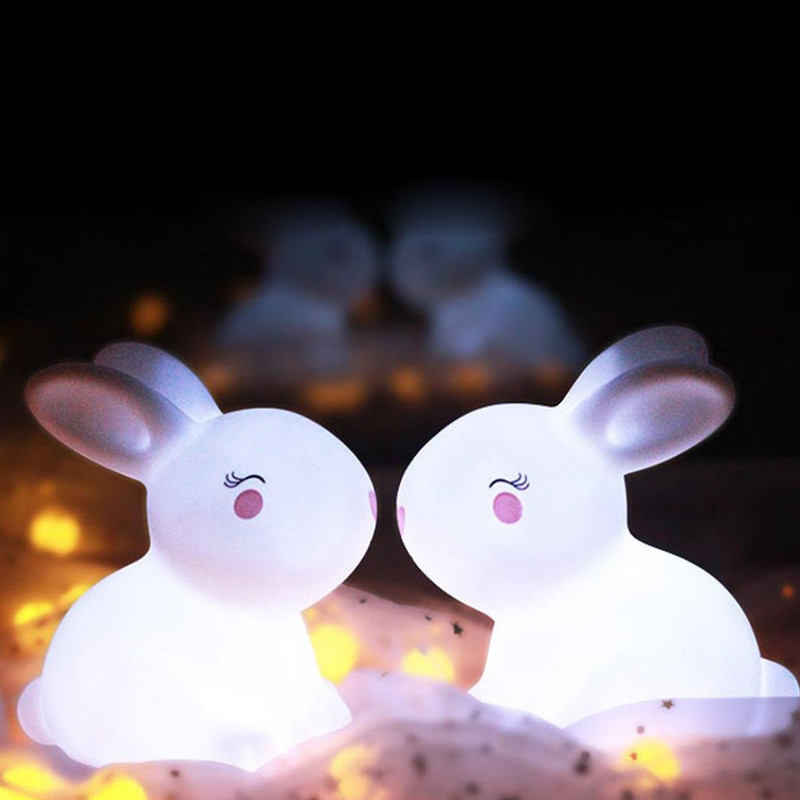 Trzymaj klej z białej dekoracji królika lampka nocna