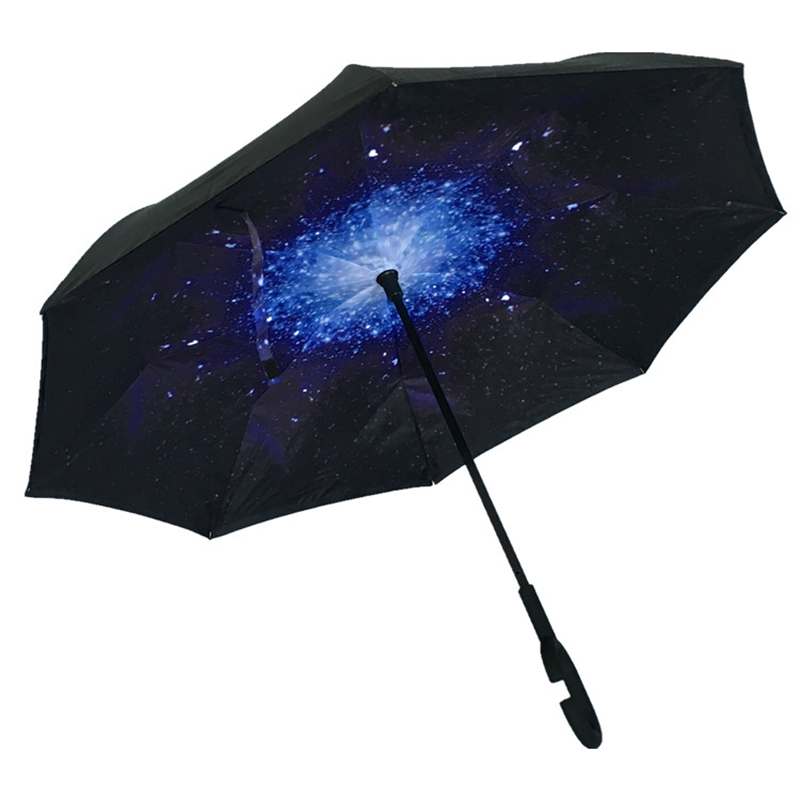 Parasol marketingowy Uchwyt w kształcie litery C dostosowany podwójny parasol parasol przeciwdeszczowy