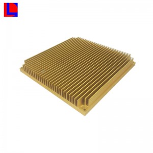 niestandardowy radiator / radiator z anodowanego aluminium w kolorze srebrnym i żółtym