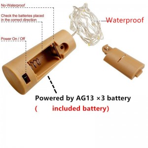 20 Pasek LED Butelka wina Lampa Fairy Lights Drut korkowy 2M Wesele