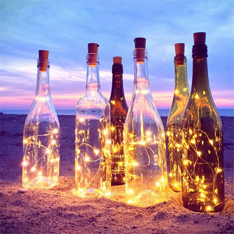 20 Pasek LED Butelka wina Lampa Fairy Lights Drut korkowy 2M Wesele