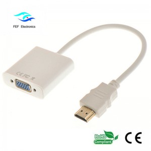 Plug and Play Męski na żeński 1080p żeński konwerter HDMI TO VGA Kod: FEF-HIC-001