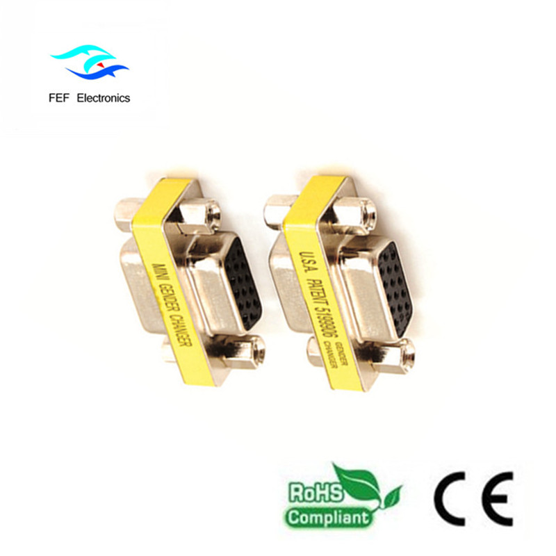 Przejściówka / złącze Mini DB15 VGA HD żeńskie na żeńskie Kod: FEF-V-007