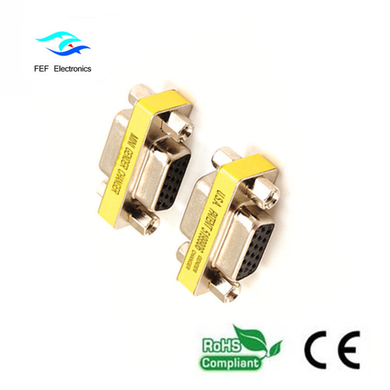 Przejściówka / złącze Mini DB15 VGA HD żeńskie na żeńskie Kod: FEF-V-007