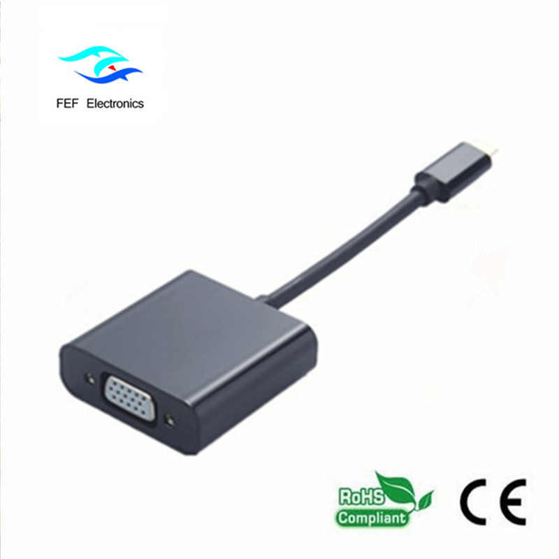 Konwerter męski USB 3.1 Type-C na żeński VGA Kod: FEF-USBIC-002