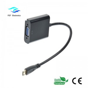 Konwerter męski Mini HDMI na VGA żeński: FEF-HIC-004