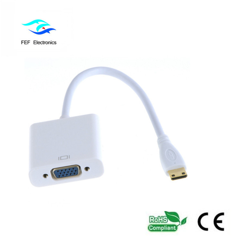 Konwerter męski Mini HDMI na VGA żeński: FEF-HIC-004
