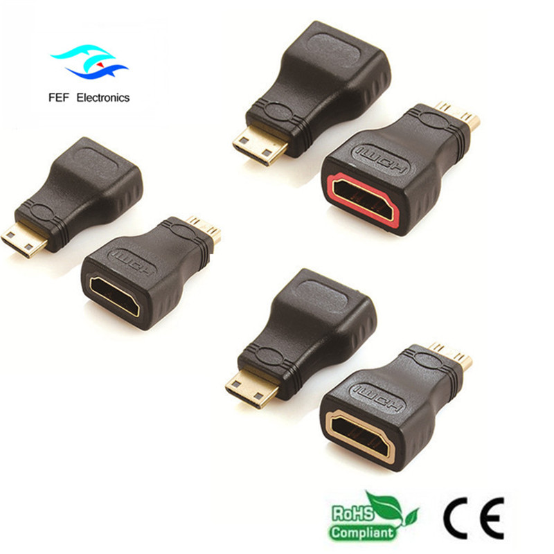 Żeński adapter HDMI na męski adapter HDMI złoty / niklowany Kod: FEF-H-022