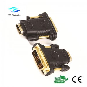 Adapter DVI (24 + 1) męski na żeński HDMI złoty / nikiel Kod: FEF-HD-005