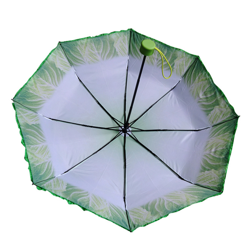 Cyfrowy parasol kapuściany parasol warzywny specjalny unikalny parasol przeciwdeszczowy 3-krotnie manualny parasol otwarty