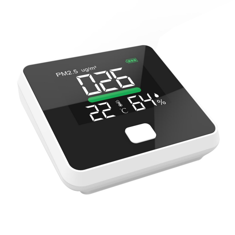 Monitor zanieczyszczenia powietrza, detektor pyłu, miernik temperatury i wilgotności, czujnik, tester; Wykryj pyły mikronowe PM2,5 / PM10 / PM1,0, przetestuj TVOC lotny gaz organiczny