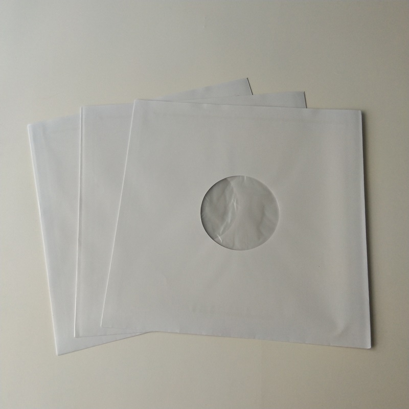 33RPM Wewnętrzne rękawy z białego papieru z polilinowanymi otworami na 12 płyt winylowych