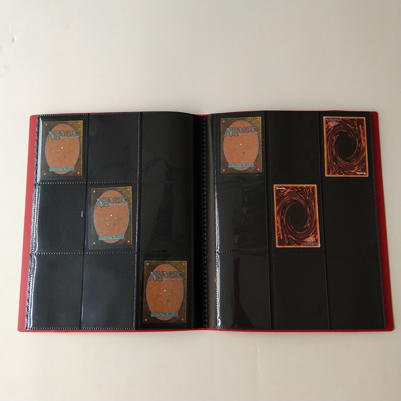 Portfele 9-kieszeniowe z czerwonymi kartami do gier Albumy Segregatory do kart standardowych