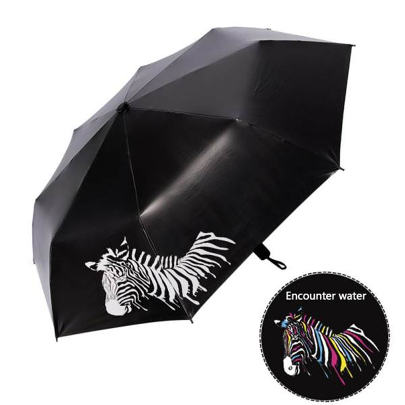 Reklama marketingowa 3-krotnie Zmieniający kolor parasol z tkaniny chroniącej przed promieniowaniem UV