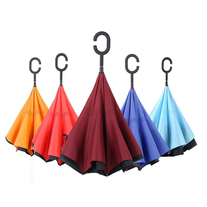 23 cali usługi drukowania do góry parasol przeciwdeszczowy odwrócony wiatroodporny odwrócony prosty parasol