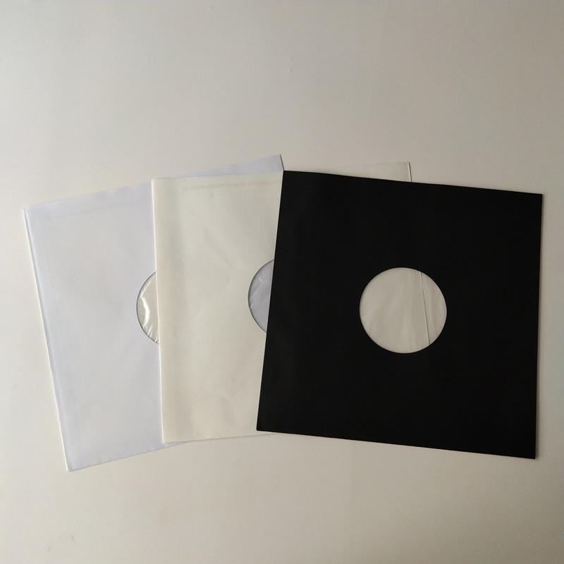 33RPM Wewnętrzne rękawy z białego papieru z polilinowanymi otworami na 12 płyt winylowych