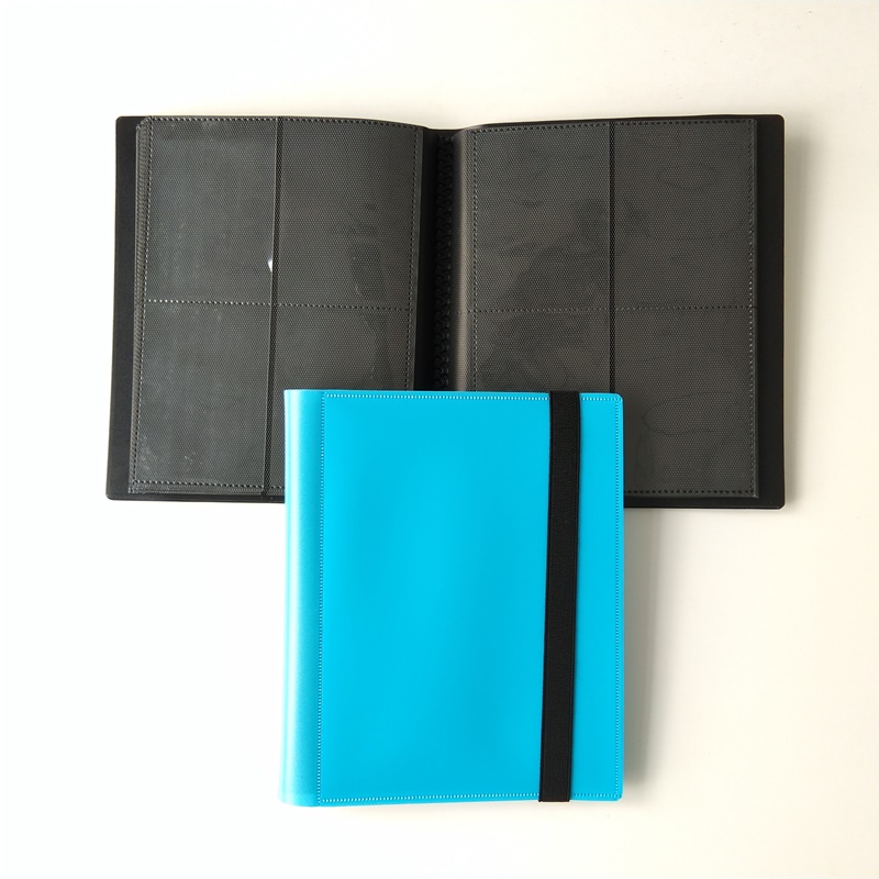 Kolor niebieski 4 kieszenie Pokemon Card Poly Binder Ładowanie z boku