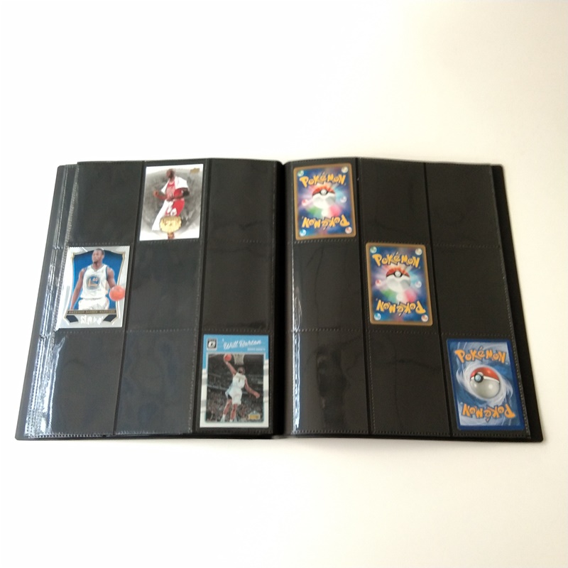 9-kieszeniowe, czarne, czarne segregatory na albumy do kart MTG / YGO / sportowych