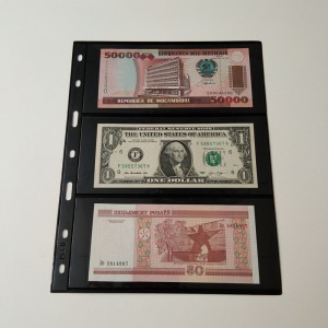 3 kieszonkowe kieszonkowe czarne portfele do przechowywania banknotów