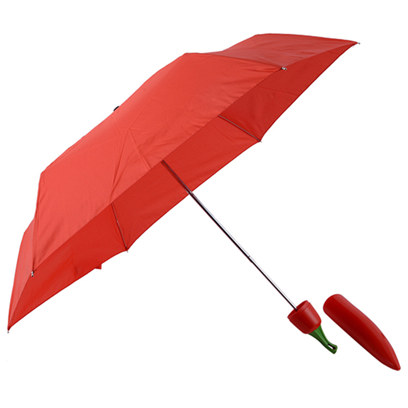 Tani parasol z 3-krotnym pieprzem w kształcie owoców z funkcją ręcznego otwierania