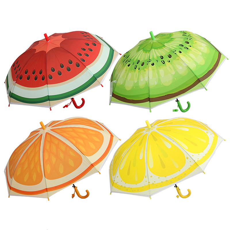 Fruit Transparent automatyczny parasol z materiału POE Śliczny parasol dla dzieci