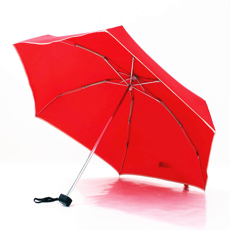 Mały 5-częściowy czerwony parasol kieszonkowy