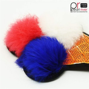 Wysokiej jakości ręcznie szyta dwustronna naszywka lodów z pomponem