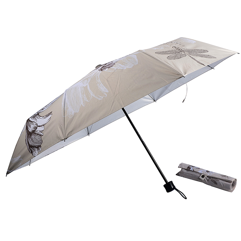 Parasol reklamowy z nadrukowanym logo 3-częściowy parasol ze srebrną powłoką