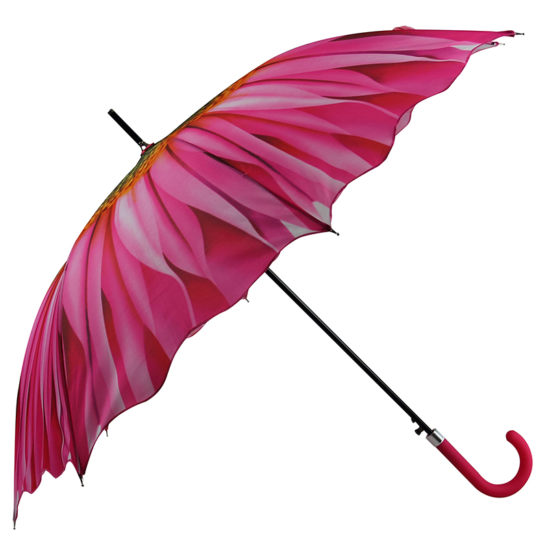 Prosty parasol sprzedaży hurtowej z niestandardowym nadrukiem kwiatowym