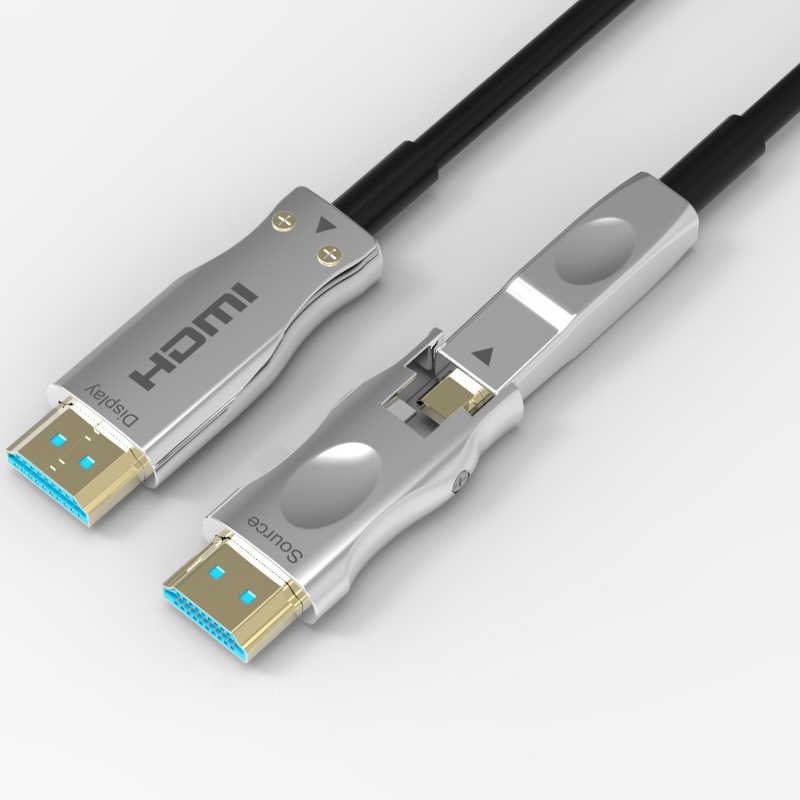 Odłączany kabel złącza Kabel światłowodowy 3D 4k 60 Hz Hdmi 10-100 m