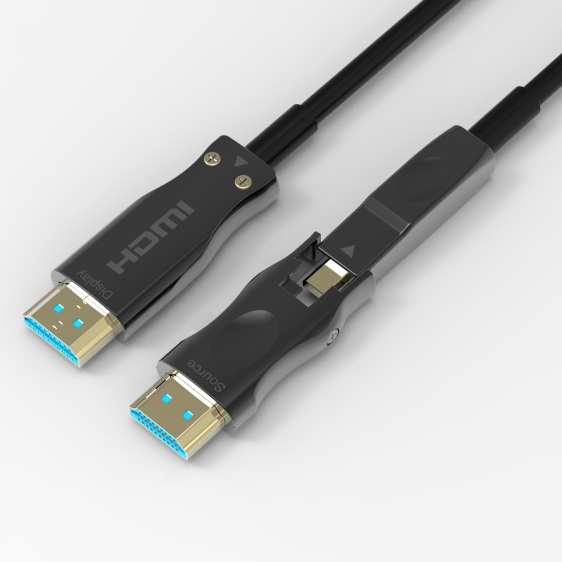 Odłączany kabel złącza Kabel światłowodowy 3D 4k 60 Hz Hdmi 10-100 m