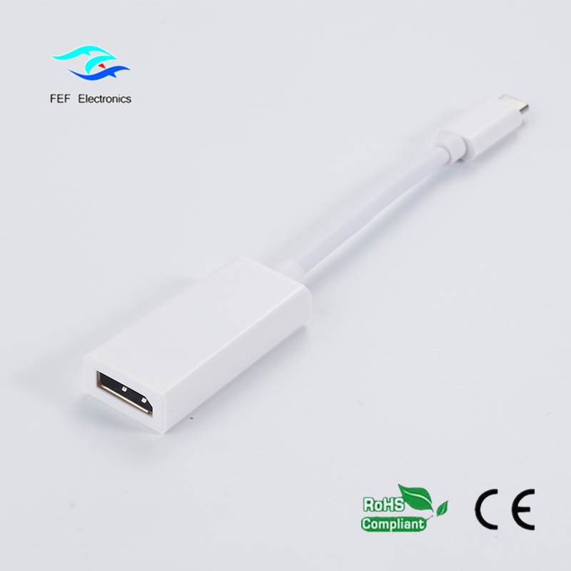 USB TYPE C na żeńską obudowę ABS z Displayport Kod: FEF-USBIC-004A