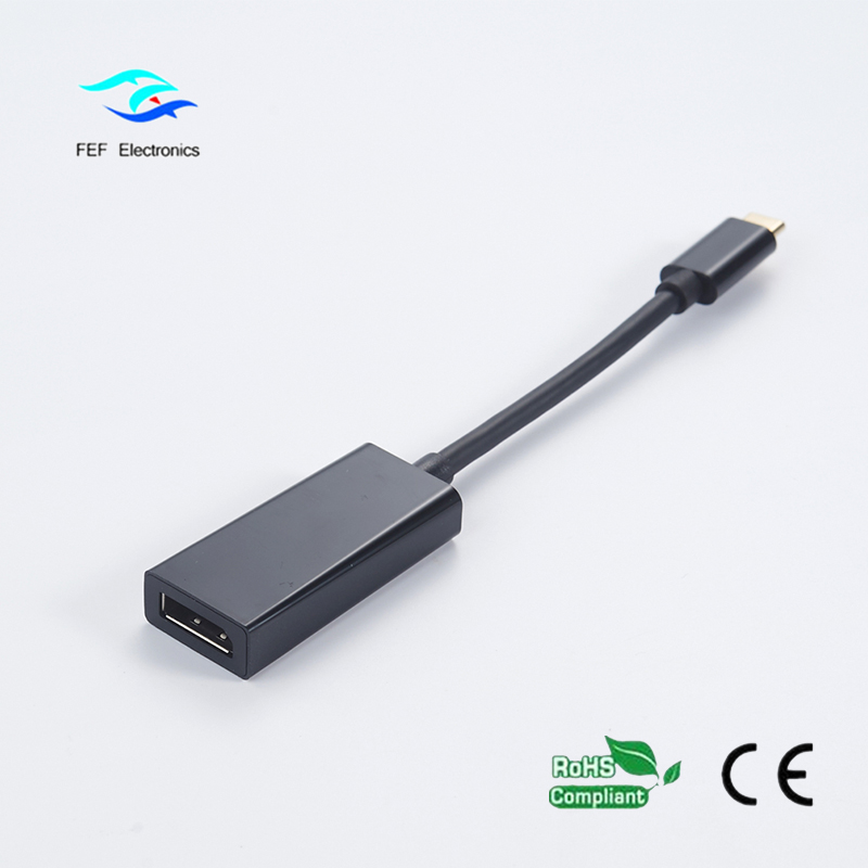 USB TYPE C na żeńską obudowę ABS z Displayport Kod: FEF-USBIC-004A