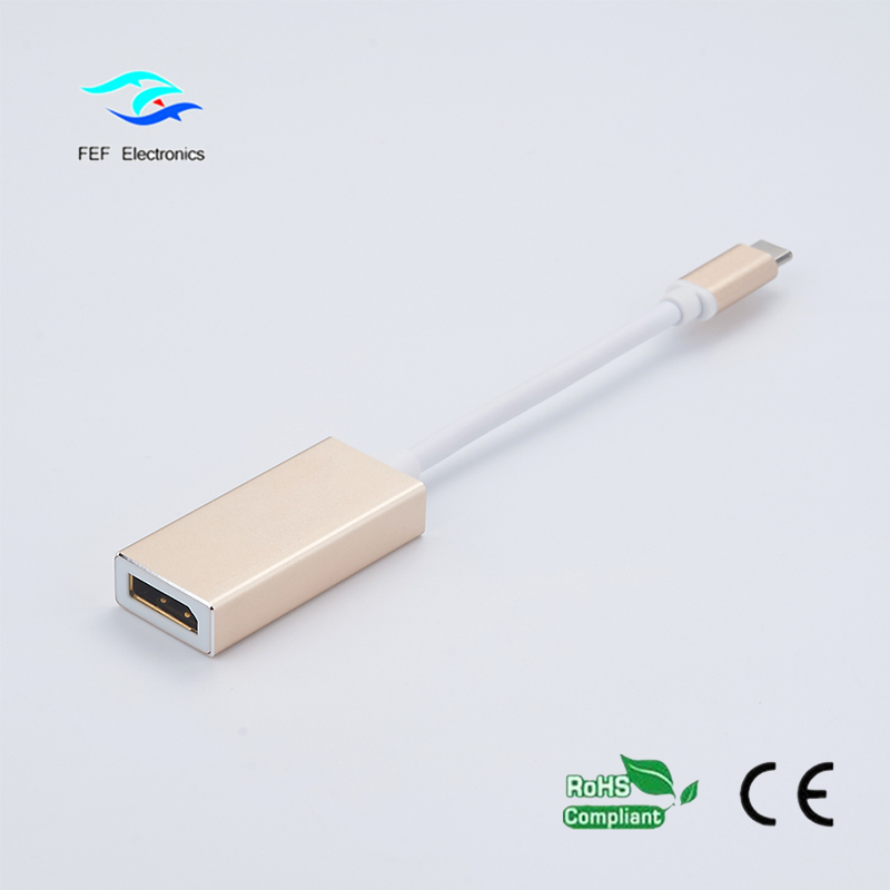 USB TYPE C na żeńską obudowę ABS z Displayport Kod: FEF-USBIC-004A