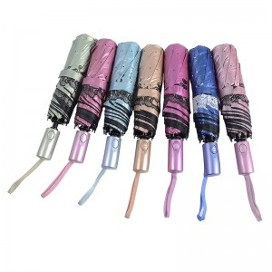 Kolorowa czarna powłoka Parasol chroniący przed promieniowaniem UV 3 składany parasol przeciwdeszczowy i słoneczny