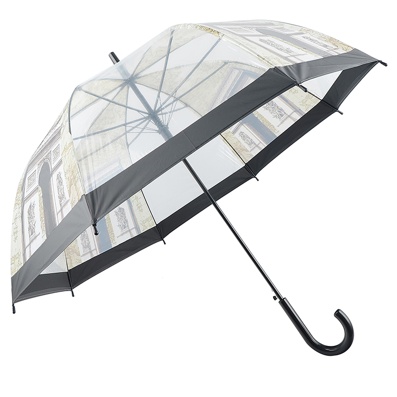 Przezroczysty materiał parasol rian automatycznie otwierany kopułowy parasol Apollo
