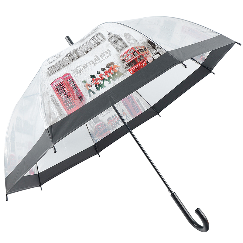 Prosty parasol POE z przezroczystym nadrukiem na zamówienie