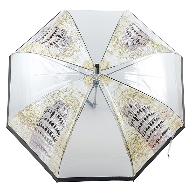 Przezroczysty materiał z nadrukowanym automatycznym parasolem POE dla dzieci