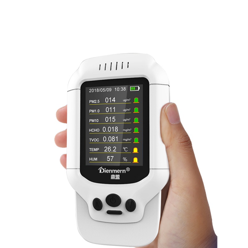 Monitor jakości powietrza Precyzyjne testowanie Detektor formaldehydu (HCHO) z TVOC / AQI / TEMP / HUM Monitor danych monitorowania Jakość powietrza PM2,5 / PM10