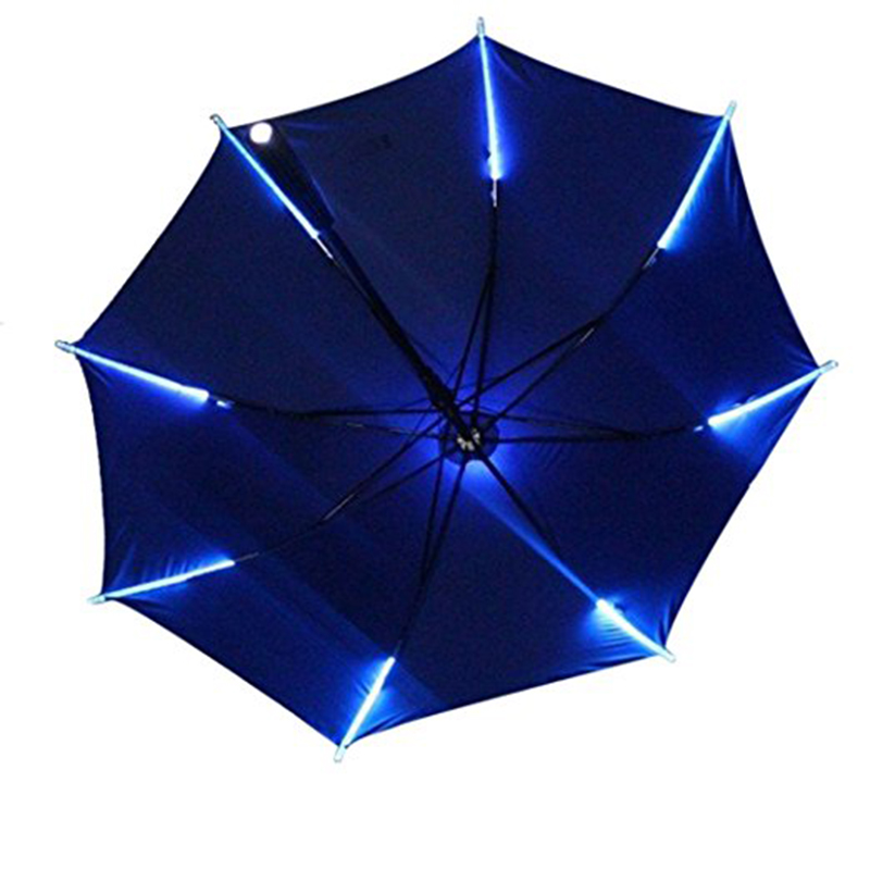 Parasol prosty Żebra LED i trzonek LED z plastikowym uchwytem Parasol latarki